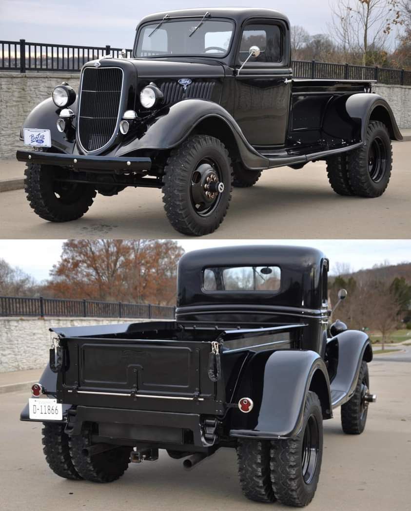 HappyMotorhead's tweet image. 1935 Ford Pickup Truck that has been converted into a dually 4x4. 
Cool or Not? 
#ClassicCars #VintageCars #CollectorCars