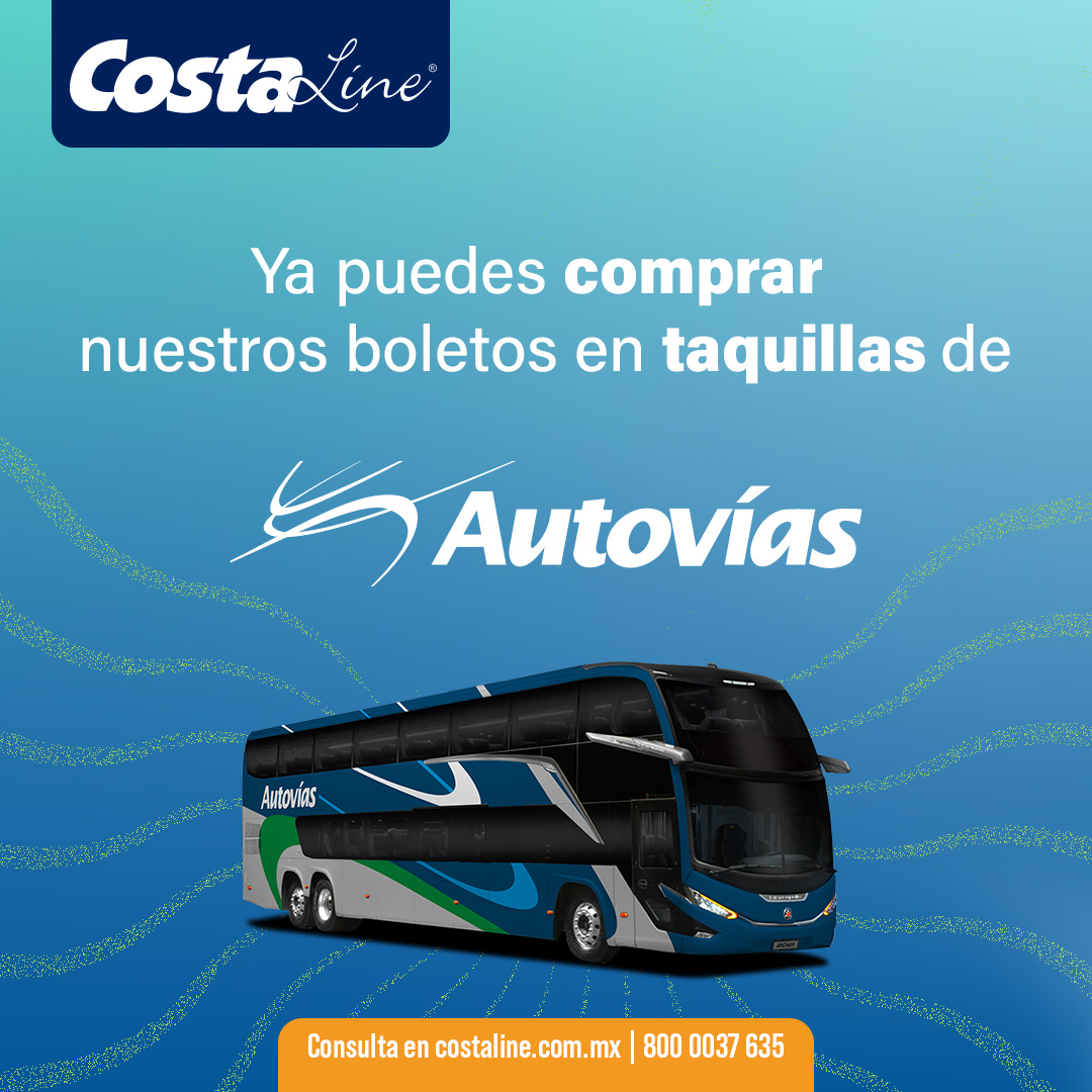 🚌💨 Compra tu boleto Costa Line en taquillas Autovías y vámonos
Sin filas, sin vueltas. Llegas, compras y te subes.
Viaja cómodo y arranca tu aventura desde ya 💙✨ #AnticipaTuViaje