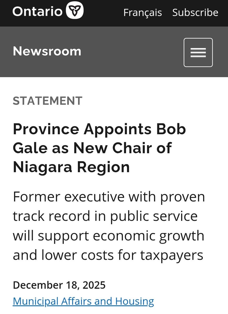 TheFrankDomenic's tweet image. A Doug Ford appointed regional chair blindsided Niagara area Mayors with his proposal to amalgamate the Niagara region, citing taxpayer waste.

Residents in Hamilton, Toronto, and Ottawa would probably disagree with the "benefits" of amalgamation. #ontario #niagarafalls