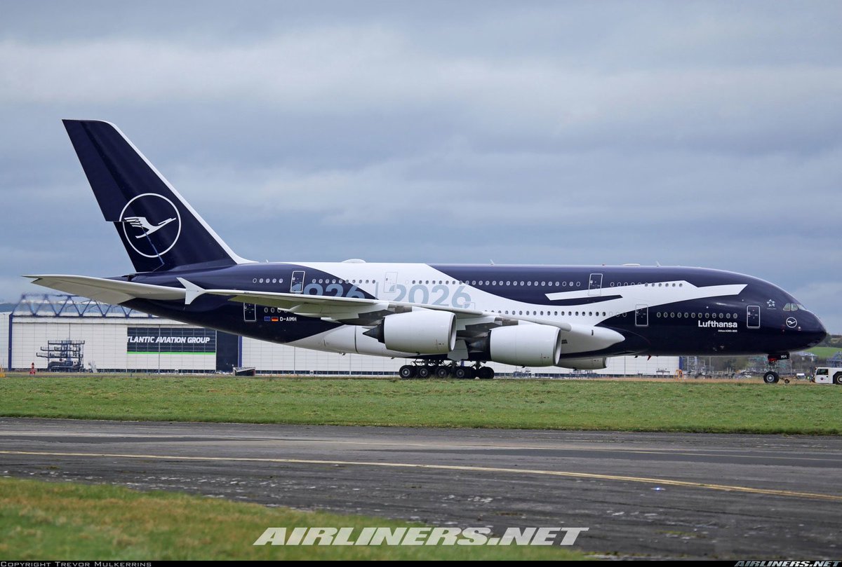 🇩🇪 Acá tenemos el primer Airbus A380 de Lufthansa con el livery del centenario (D-AIMH)