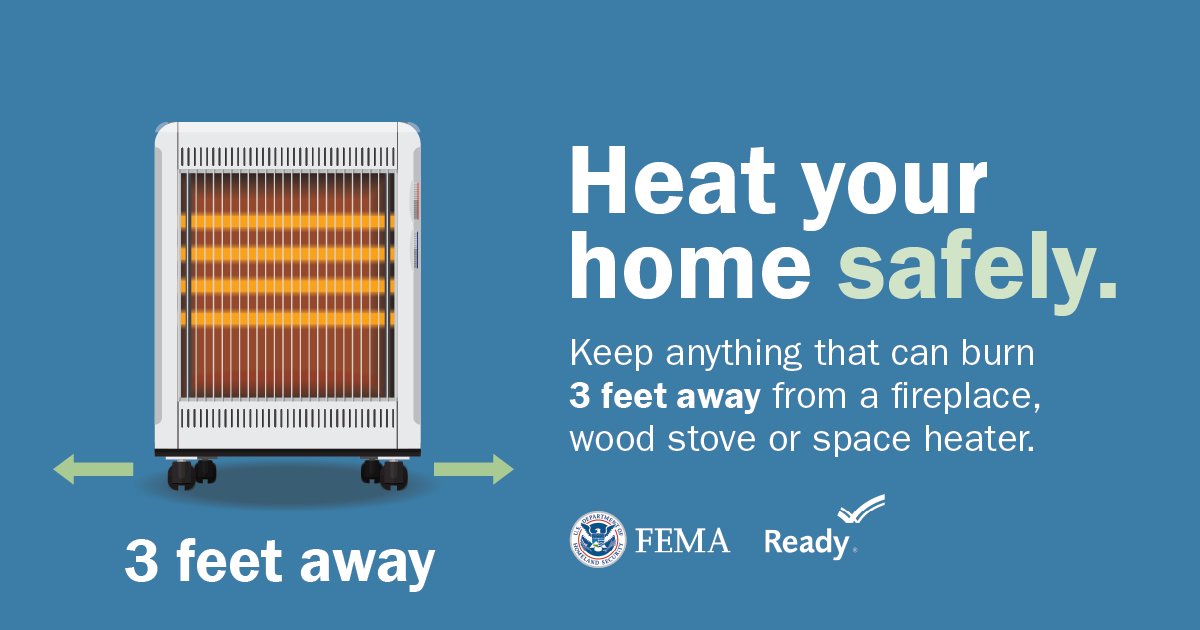 scgovEOC's tweet photo. Sarasota County Fire Department officials advise using extreme caution when heating your home, as the risk of fire and carbon monoxide poisoning increases during very cold weather due to the improper use of heating devices. More heating safety tips can be found here. #SRQCountyES https://t.co/ZHy3JEu8CK
