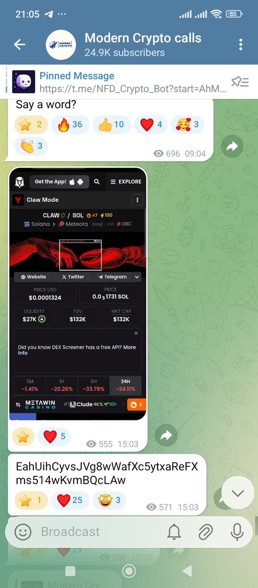 Modern crypto signals tweet media