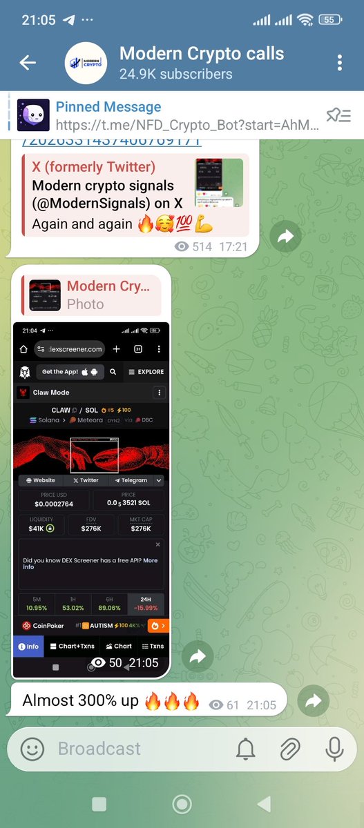Modern crypto signals tweet media