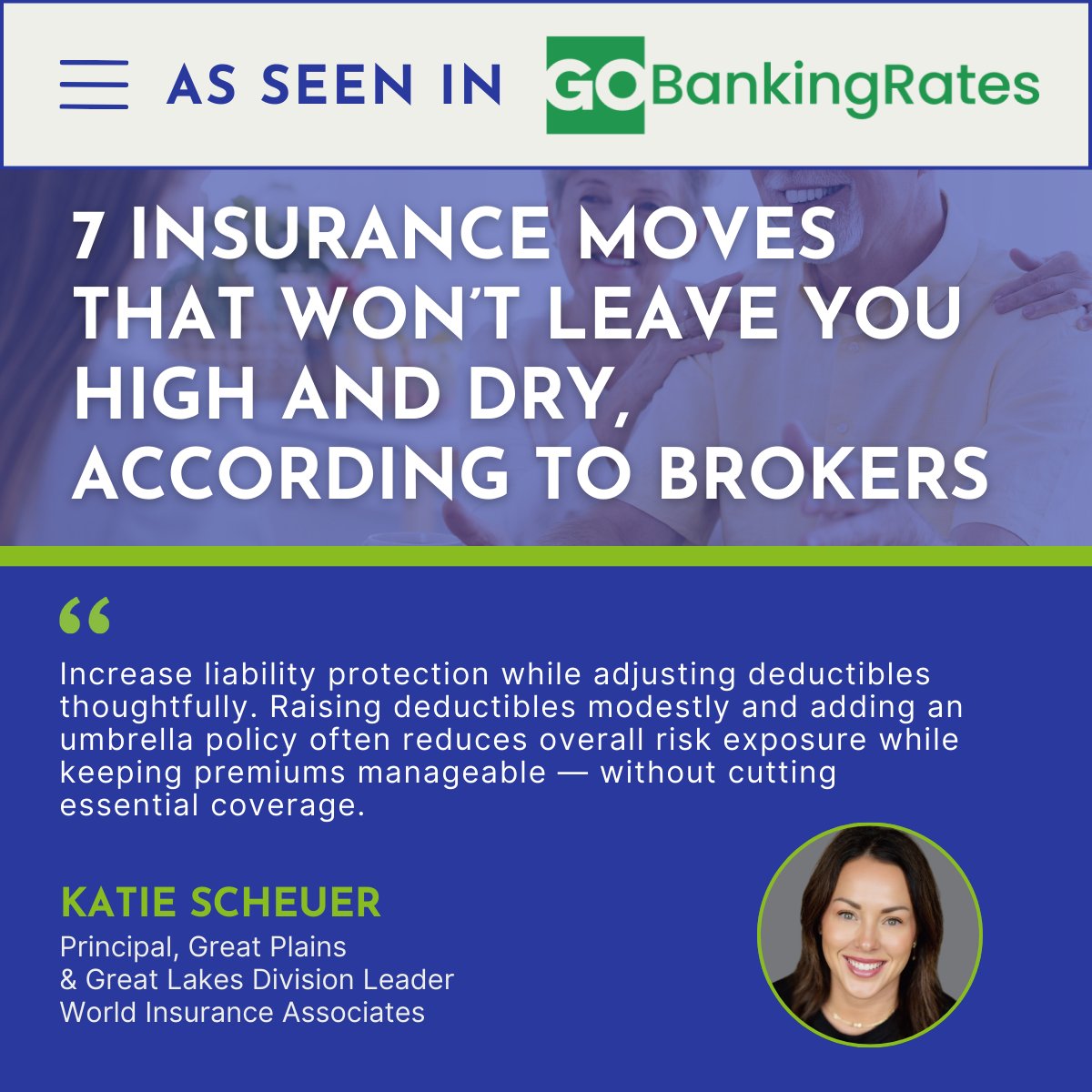 WorldInsur's tweet image. In a recent GOBankingRates article, Katie Scheuer of World Insurance Associates shares why waiting until after a loss to revisit your limits can be a costly mistake.

Read the full article:
hubs.la/Q044sq-L0

#PersonalInsurance #RiskManagement #WelcomeToOurWorld