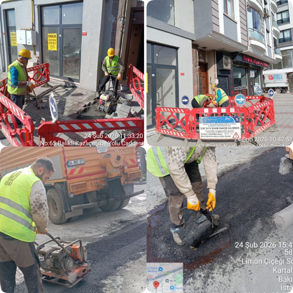 📍Bakırköy - Zeytinburnu
Abonelerimizin taleplerini karşılıyor, altyapı tesislerimizdeki arızaları onarıyoruz.
Bozulan yol üst kaplamalarını titizlikle eski haline getiriyoruz.
İSKİ çalışıyor ❗️