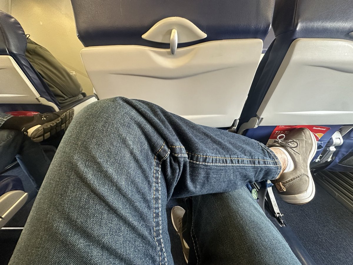 Don’t be so quick to judge the new seating policy, people. This is the new leg room on <a href="/SouthwestAir/">Southwest Airlines</a> for this 6’5” dude.