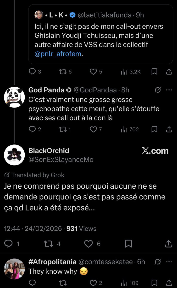 laetitiakafunda's tweet photo. Rajoutez cet échange.
Le victim blaming, la misogynie, la protection des hommes abusifs, c’est ça.
Je vous associe à ce à quoi vous participez activement et validez. https://t.co/yqdQa693gP