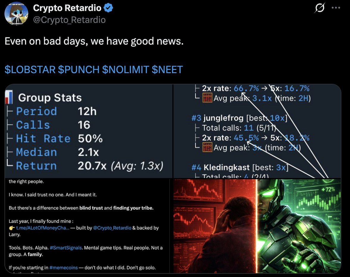 Crypto_Retardio's tweet photo. $PIPPIN almost 1B.

25,000x approaching 30,000x

I've said it before, there are HODL trades and momentum or "news/viral" trades.

$PIPPIN was a HODL play.

Both are caught by #SmartSignals, but the timing of selling and taking profits is up to you. 25,000x for the timeline and it was never boring (30,000x incoming).