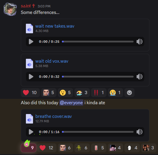 saintnoellenews's tweet photo. ๐จSaint shows off new vocals to his song "WAIT" and a cover of "Breathe" by Britney Spears in his community discord.
Is there a WAIT 2.0 coming? ๐
#firstonthescene #saintnoellenews https://t.co/CMRGim9Yen