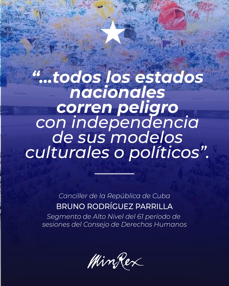 .<a href="/BrunoRguezP/">Bruno Rodríguez P</a>: "Ha surgido una dictadura en el mundo globalizado. (...) se proclama “la filosofía del despojo” como el derecho excepcional y supremo de los Estados Unidos de América a la conquista y el uso de la fuerza como una forma de ser inmanente, natural y cotidiana."