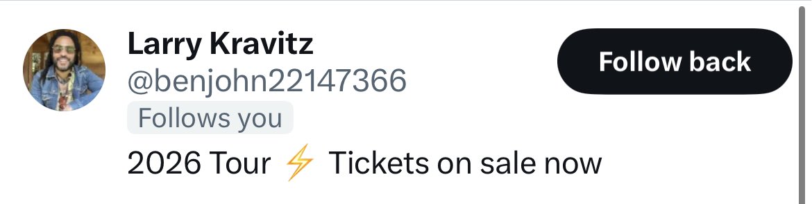 charlene_chez's tweet image. ⁦@LennyKravitz⁩ ⁦@X⁩ that’s neither #Kravitz or his a/c.