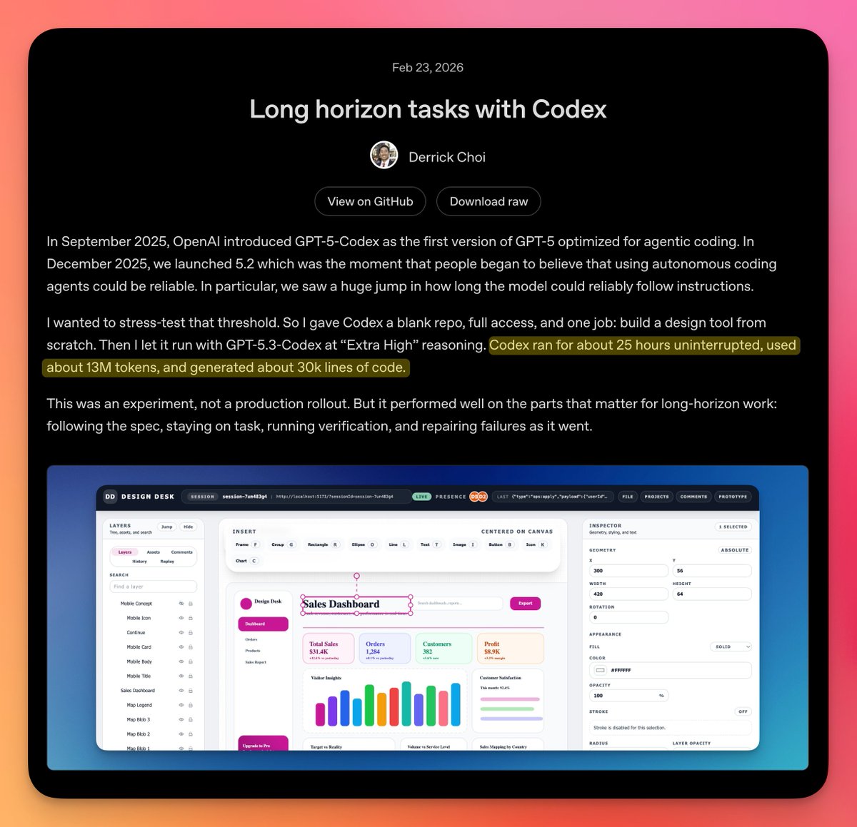 Long horizon screenshot