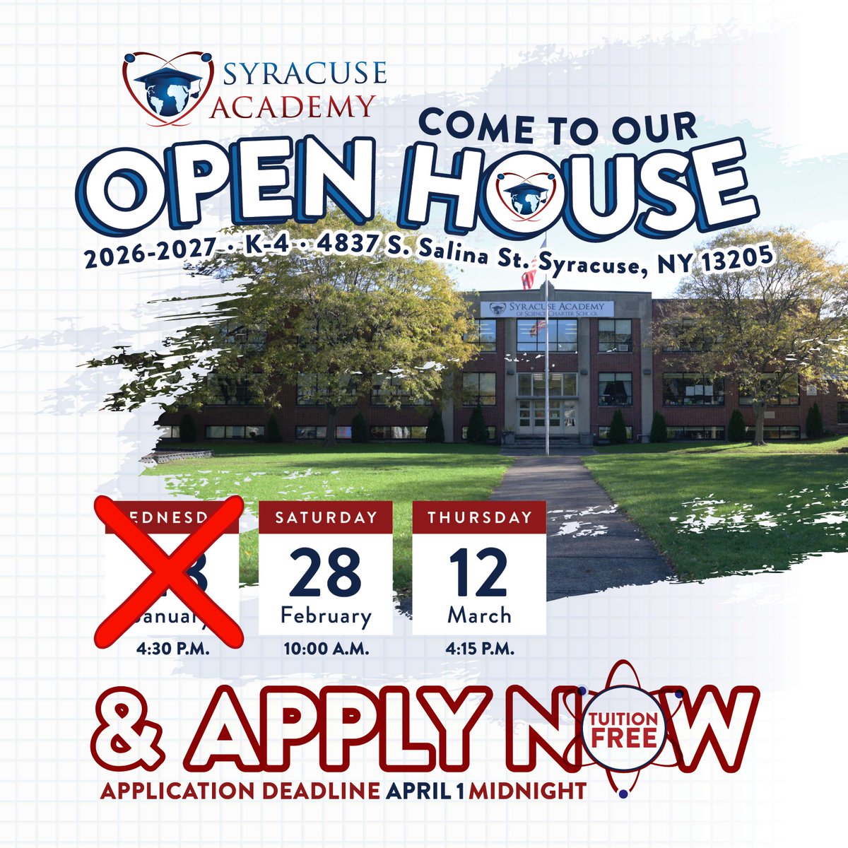 📣 Prospective families &amp; students!

#SASCS Elementary Open Houses
🗓️ Sat., Feb. 28 | ⏰ 10 AM 
📅 Thurs., March 12 | ⏰ 4:15 PM
📍 4837 S. Salina St., Syracuse

Tuition-free K–4 public charter school with a strong STEM focus &amp; college-prep foundation.

<a href="/CharterEmpire/">Empire Charter Consultants</a>