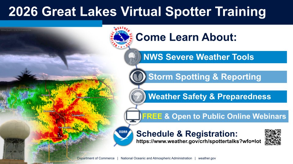 NWSChicago's tweet photo. We're pleased to announce a number of virtual storm spotter training in March, April, and May hosted by NWS offices across the Great Lakes! A limited number of in-person sessions may be offered, as well. Check out https://t.co/2bPldXntWc for more details. https://t.co/IMyo4TzSSA