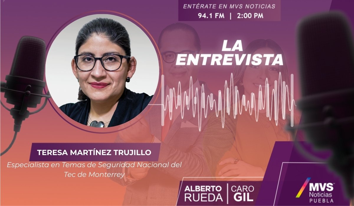 MVS_Puebla's tweet photo. ¡Tenemos entrevista en MVS Noticias! 🎙Hoy nos acompaña @TereMartinez especialista en temas de seguridad del Tecnológico de Monterrey @CSocialesTec. Sigue la conversación por el 94.1 de FM con @cali_gil y @AlbertoRuedaE. https://t.co/PZnaqln7R9
