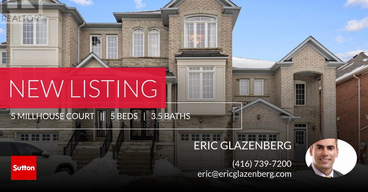 numbr1Realtor4u's tweet photo. 📍 New Listing 📍 Take a look at this fantastic new property that just hit the market located at 5 Millhouse Court in Vaughan (patterson). Reach out here or at (416) 739-7200 for more information https://t.co/9RjYPlhaPp https://t.co/1HuaKzJZbT