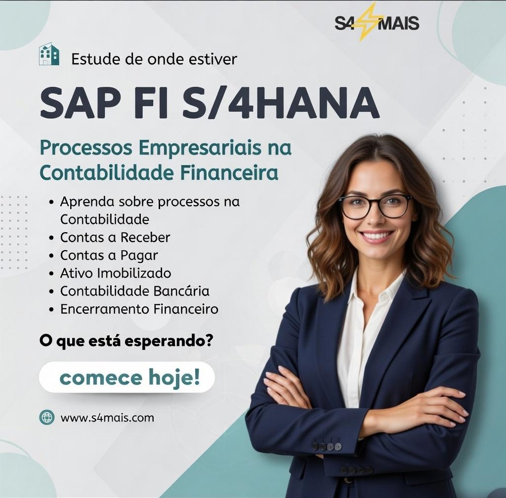 s4mais's tweet photo. Domine o SAP FI no S/4HANA e eleve sua carreira na área financeira!
Está pronto para trabalhar com o ERP mais moderno do mercado? No curso Processos Empresariais na Contabilidade Financeira no SAP S/4HANA da S4MAIS você aprende na prática os principais processos . https://t.co/20Zb429bnv