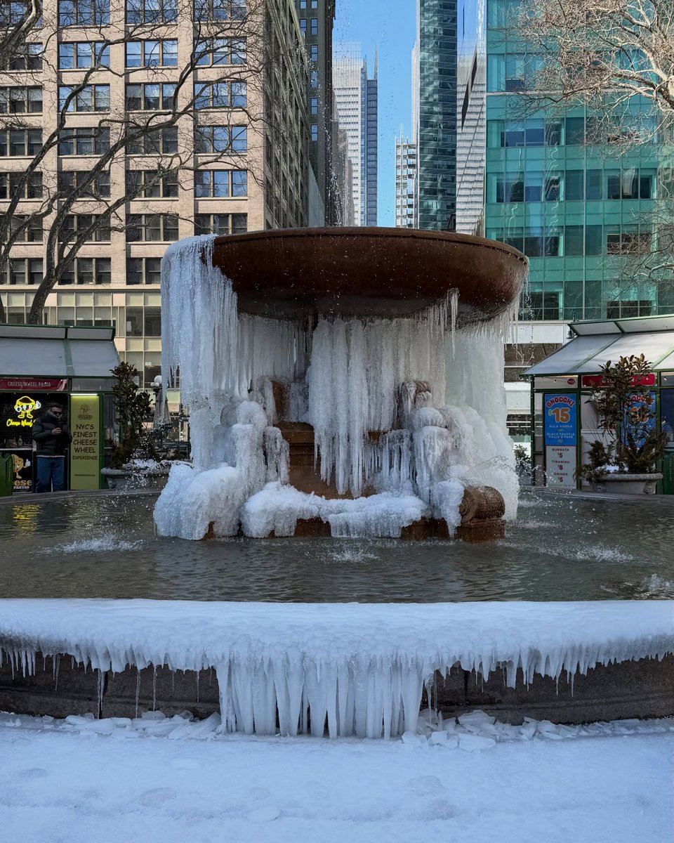 The frozen moment in Bryant Park ❄️
The fountains in Bryant Park are frozen over 🥶