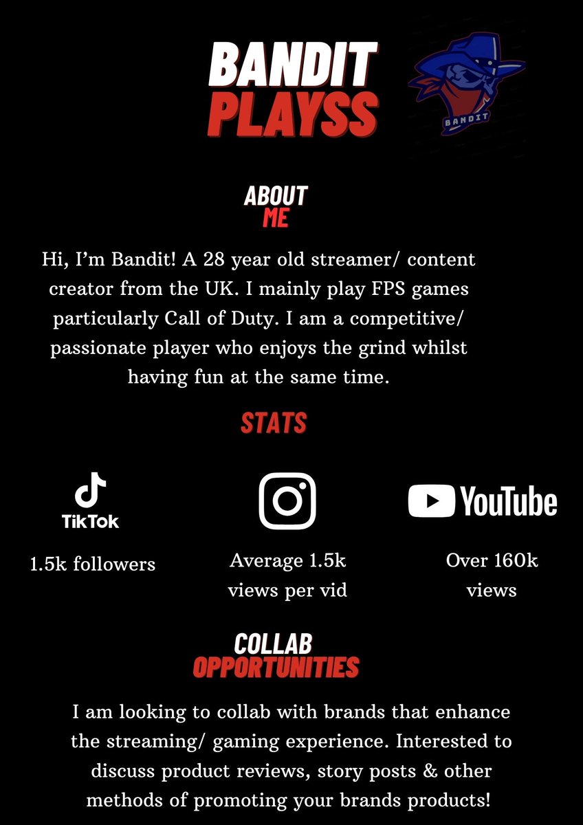 Banditplayss's tweet image. Looking at collabing with gaming /streaming focused brands. Please reach out if your interested in working together!
#smallstreamers #contentcreator #gaming