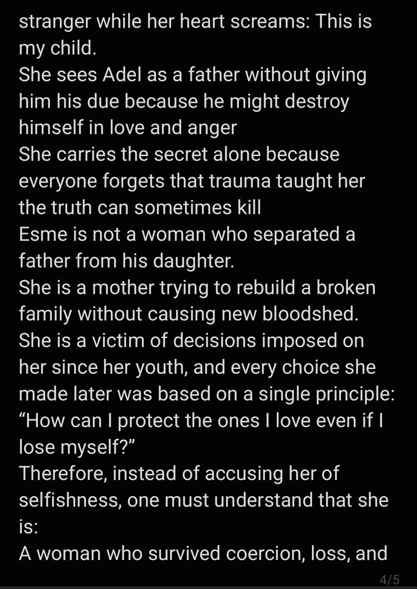 emmaell2003's tweet image. Here is a simple analysis of esme’s character, whom some crazy people accused of being selfish because she is hiding her daughter from her father
#EsDil #EsDilEl