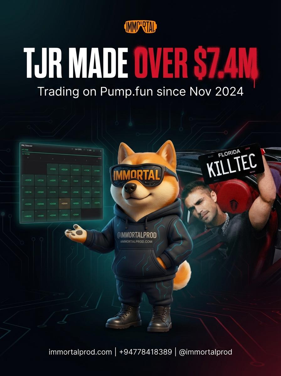 impres360's tweet photo. TJR JUST PRINTED $7.4M ON https://t.co/tNDaQ0smcP IN 4 MONTHS.

While most traders are busy getting rugged on cat coins, the pros are scaling.

Since November 2024: • $7,400,000+ in profit. • Zero excuses. • Pure execution.
The math is simple: High speed requires high-tier presence. If your project looks like a rug pull, don't be surprised when the market treats it like one.
In the trenches, your visuals are either building trust or burning money.
Your brand isn’t boring. Your strategy is.

Better call IMMORTAL.

#TJR #PumpFun #CryptoTrading #Solana #Web3 #IMMORTAL