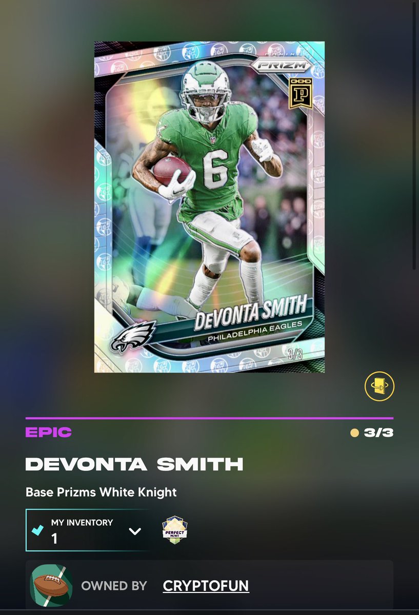 MAK73ITA's tweet image. Pack rip today 👀 🔥 DeVonta Smith White Knight 3/3 (Perfect Mint) 🧊 Joe Burrow /20 ✨ Bo Nix 19/19 Red Sparkle Was it worth it? GoTtA LoVe PaNiNi ✨ #PaniniNFT #NFLNFT #Prizm