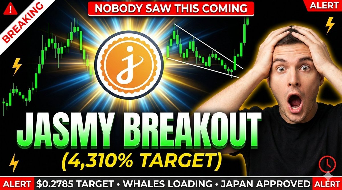 🚨 JASMY is setting up for something MASSIVE.

The last time this pattern broke out → 17X in gains.

Now it's forming AGAIN. 📐

➡️ $0.2785 target = 4,310% from here
🐋 Whales are already loading

🎥 Full breakdown 👇
youtu.be/WbsQj_IgQeA

#JASMY #JasmyCoin #Crypto