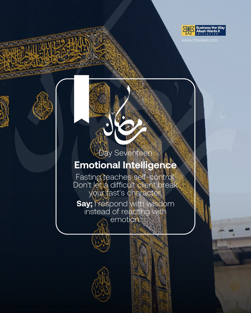 btwawi's tweet photo. Self-control is strength.

Fasting teaches patience and wisdom. Respond thoughtfully instead of reacting emotionally.

#RamadanReminders #EmotionalIntelligence #SelfControl #FaithDrivenBusiness #BTWAWI https://t.co/iEH8Ef0XS7