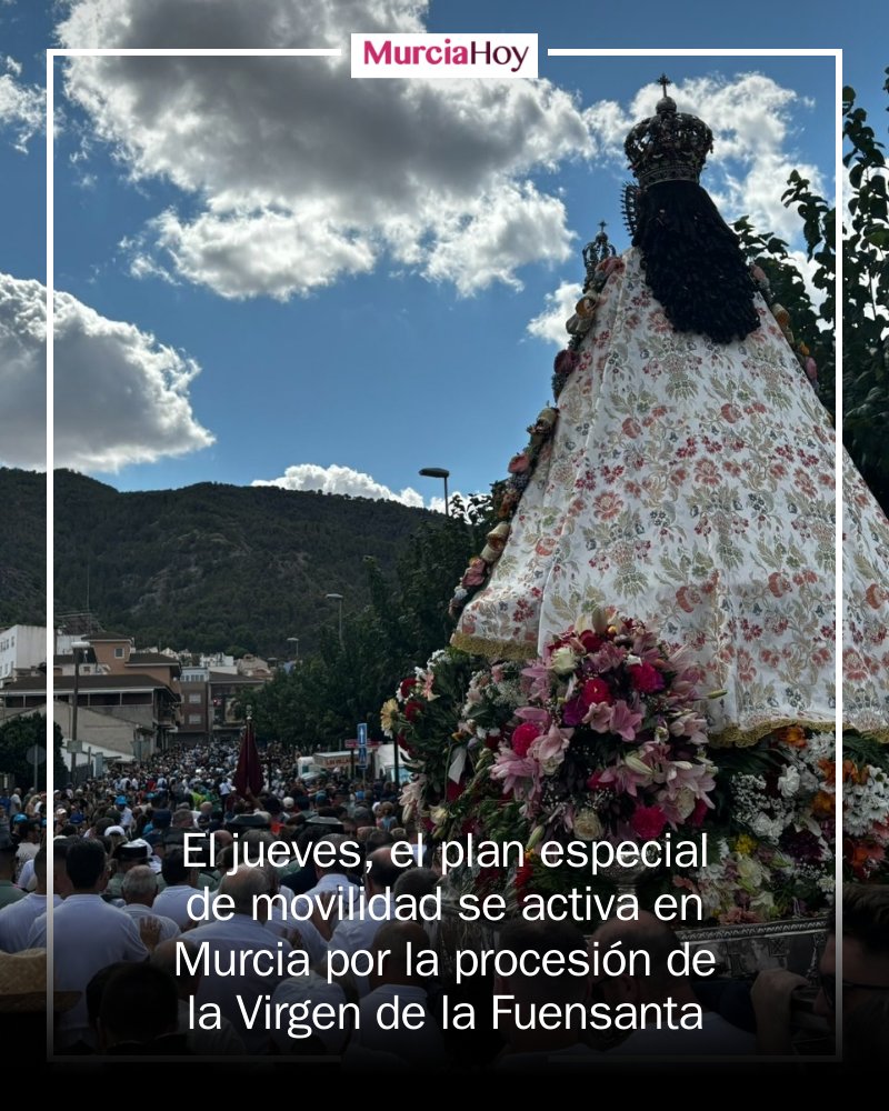 🚍 ¡Atención, murcianos! Este jueves activamos un plan especial de movilidad para la bajada de la Virgen de la Fuensanta. 🕊️ Los horarios y paradas estarán ajustados para asegurar fluidez y seguridad del evento. ¡Infórmate y planifica tu viaje!... mrf.lu/hF7-