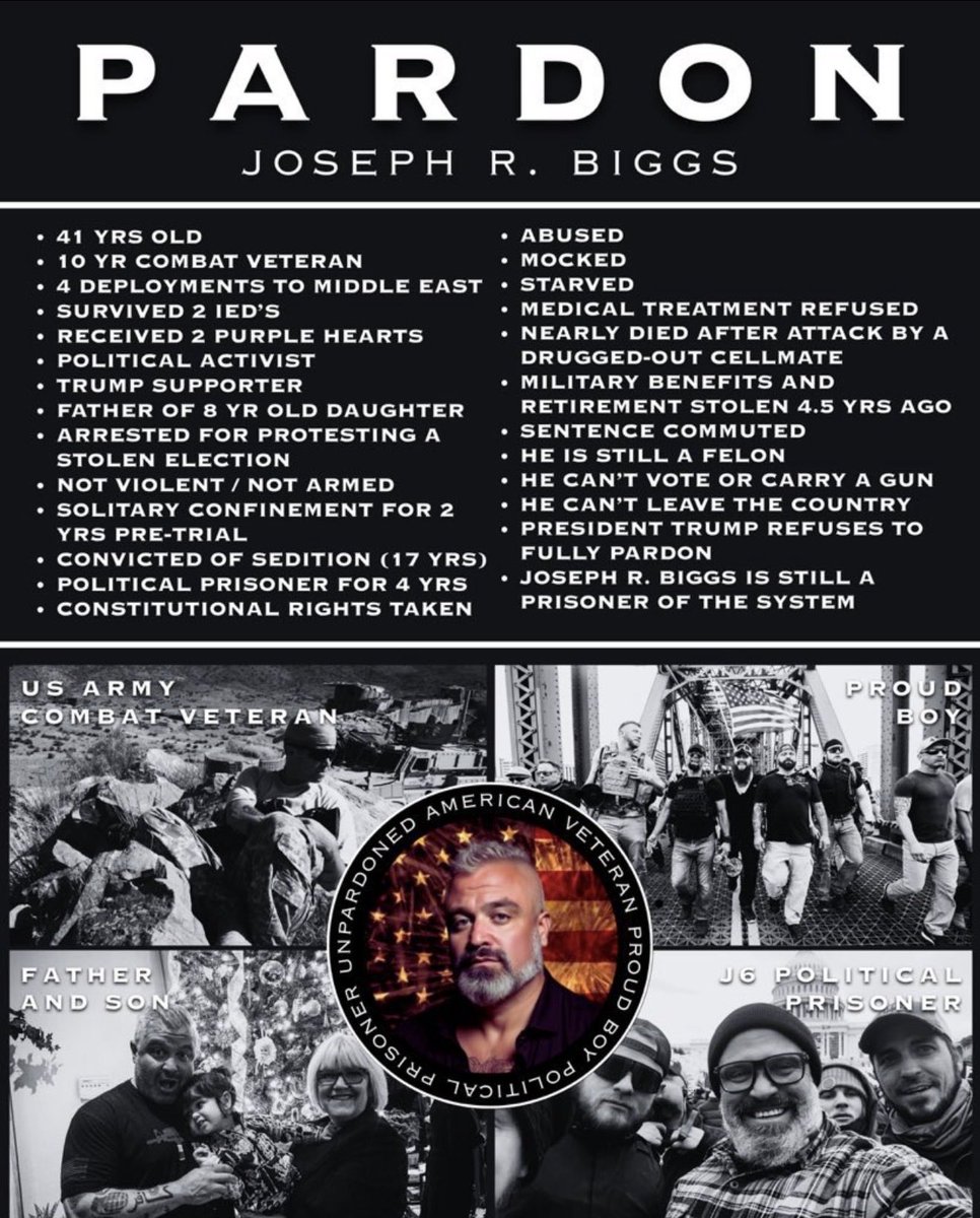 Can this amazing patriot get some help building back up his account? This is his 5th account since being released from prison, a place this 2x Purple Heart recipient didn’t belong after attending J6. 

I don’t care if you follow me—this is all for him. 
<a href="/TheHatedOne01/">Josephus Biggelsworth</a>