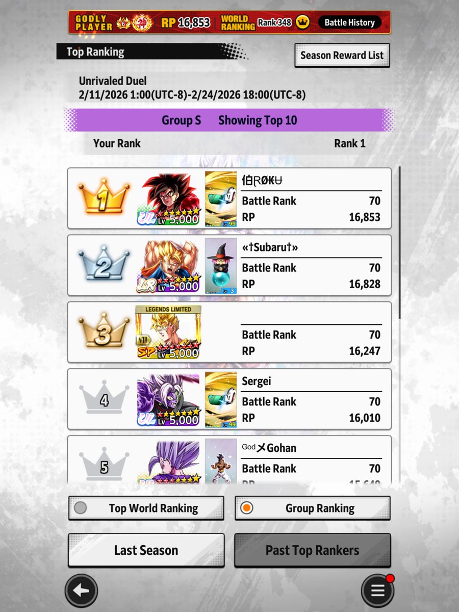 MATCH CAME DOWN TO THE LAST MINUTE FOR COUNTING THE RP, GROUP 1 LAST MINUTE LES GOOOOOOO 🔥🔥🔥

#DBLegends
