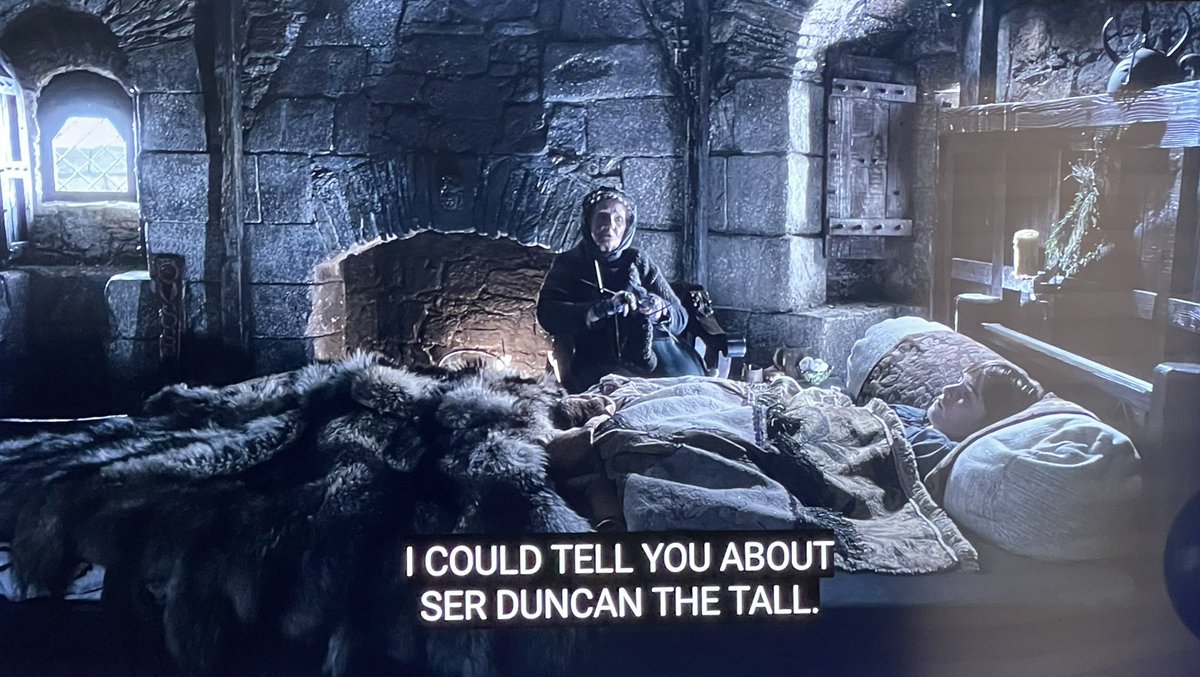 Season 1 Episode 3 mentions Sir Duncan The Tall when Bran wakes up. Love It! #Knightofthesevenkingdoms #GameOfThrones