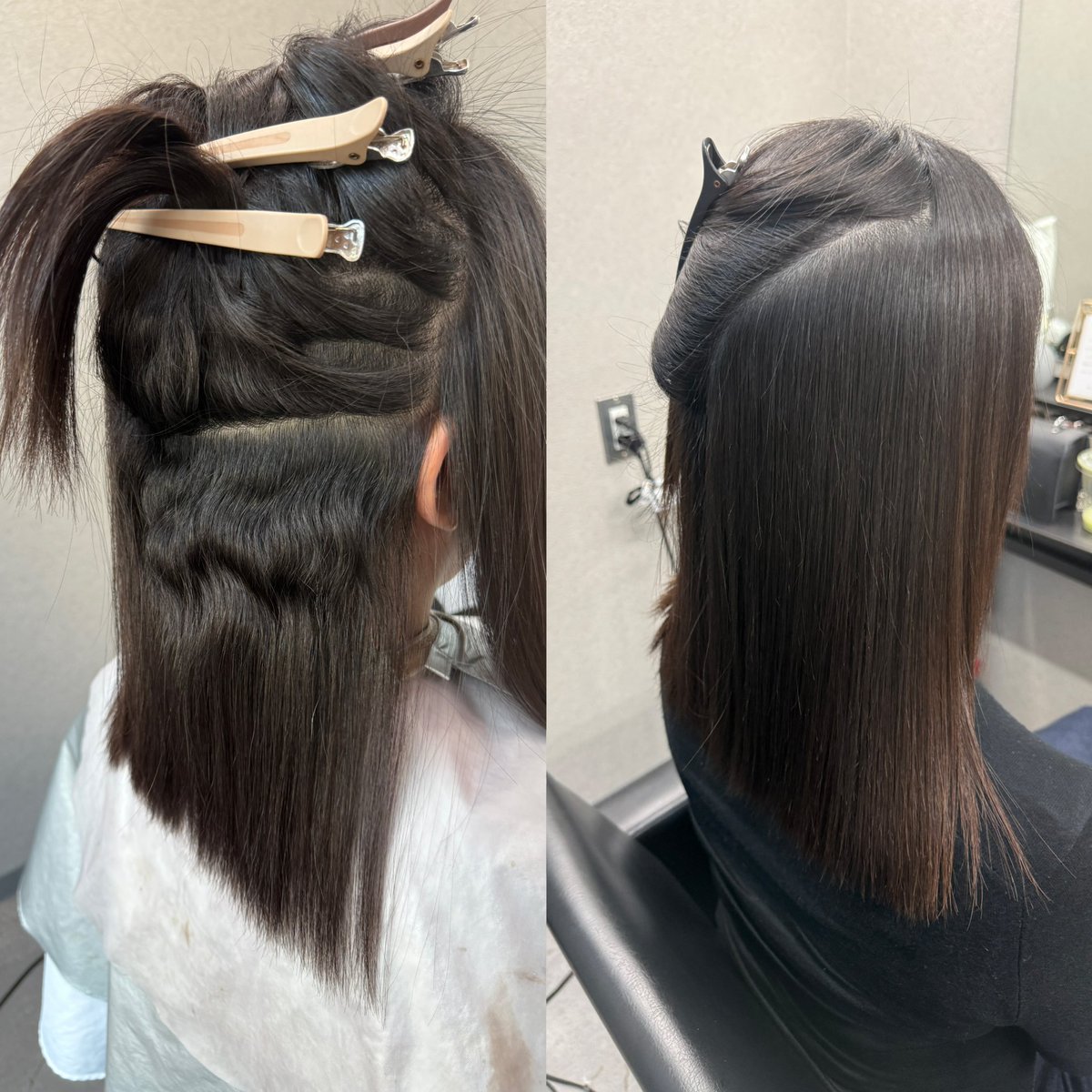 takuya_amakura's tweet photo. 【過去のご来店時と今の状態】

縮毛矯正し続けてる人でもよくあるのが
『綺麗に伸びたことがない』とか
『毎回毛先までやり直ししてる』といった

クセが強い方あるあるみたい事の解決策

\一撃で綺麗に縮毛矯正で伸ばす/

ほんとこれに尽きます…
無料相談もやってるのでお気軽に✉️くださいね♪ https://t.co/YbpyMfvYte