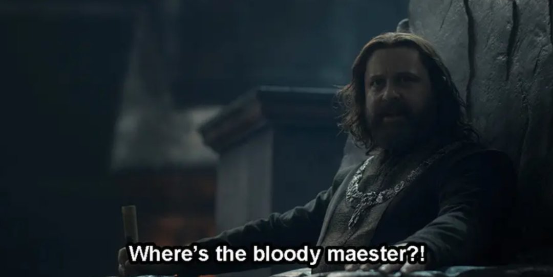 Macavit25431185's tweet photo. The S1 finale of every spinoff should have a Baratheon beefing with their maester for no reason https://t.co/Ftz0ejH6kC