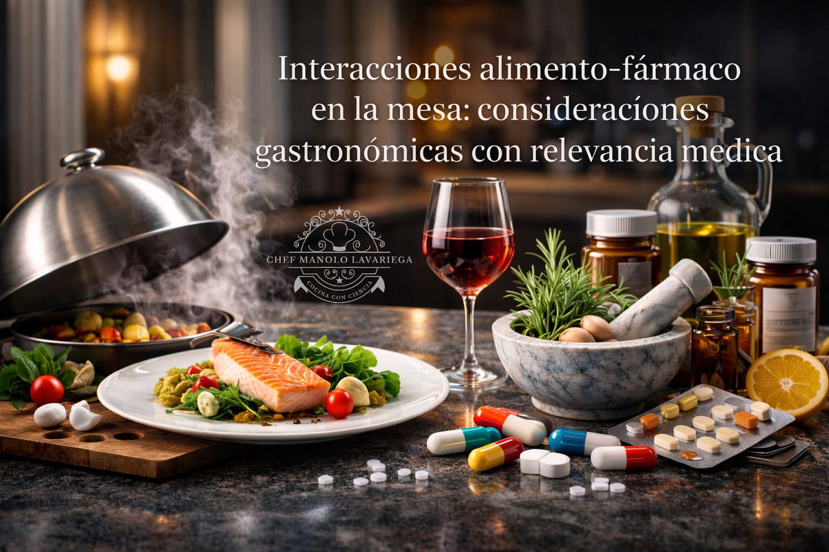Interacciones alimento-fármaco en la mesa: consideraciones gastronómicas con relevancia médica

La terapéutica moderna no puede comprenderse únicamente desde la prescripción farmacológica aislada. 

chefmanololavariega.com/mis-historias/…