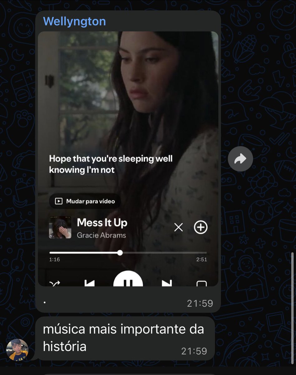 “música mais importante da história”

*print da gracie abrams*