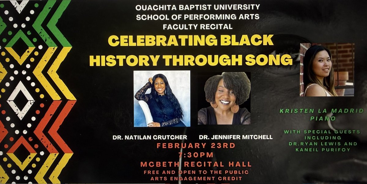 So honored to share the stage with Jennifer Mitchell and Natilan Crutcher to celebrate Black History Month! <a href="/Ouachita/">Ouachita Baptist University</a> <a href="/OBUBand/">OBU Band</a>