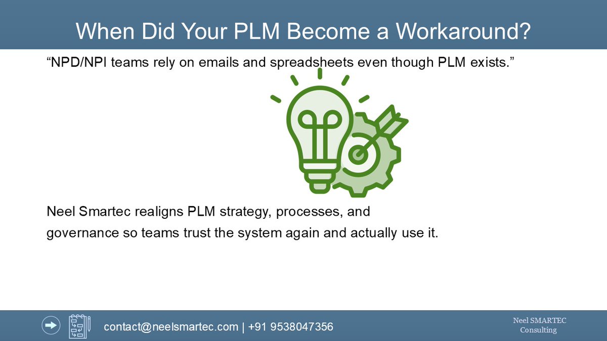When PLM becomes a workaround instead of an enabler, growth slows.
Sometimes the issue isn’t the platform, it’s alignment.
If your PLM feels heavier than it should, let’s talk. #PLM #Manufacturing #NPD #NPI