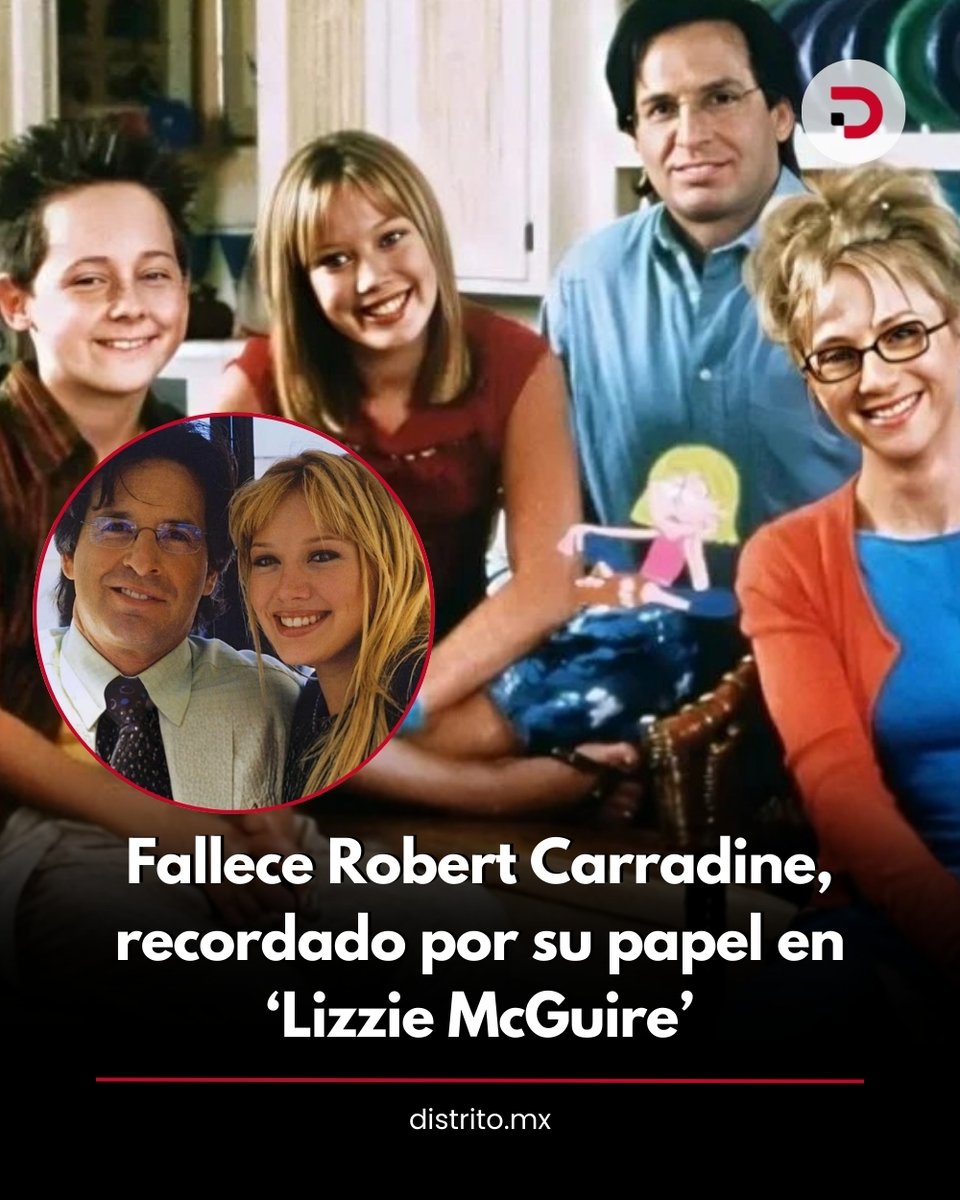 DistritoMX1's tweet photo. 🔴 El actor Robert Carradine, quien interpretó al padre de Lizzie McGuire en la serie juvenil, falleció el 23 de febrero a los 71 años. Su familia confirmó la noticia este 24 de febrero.

➡️ https://t.co/q1rc0rqqP6 https://t.co/c8dPPzvuHp