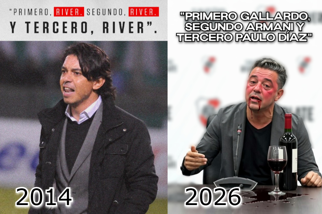 El contraste entre cómo llegó y cómo se va el DT de River. Un cambio de identidad radical.