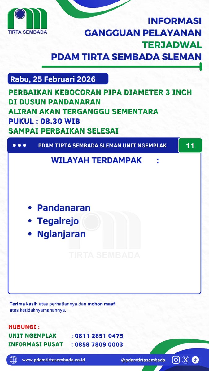 PDAM Tirta Sembada Sleman (@pdamsleman) on Twitter photo 