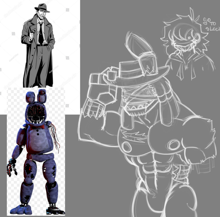 CouchJester's tweet photo. im strugglin to draw my own version of withered bonnie ;_; ( ignore the jeff ) https://t.co/TkEVfcSLFP