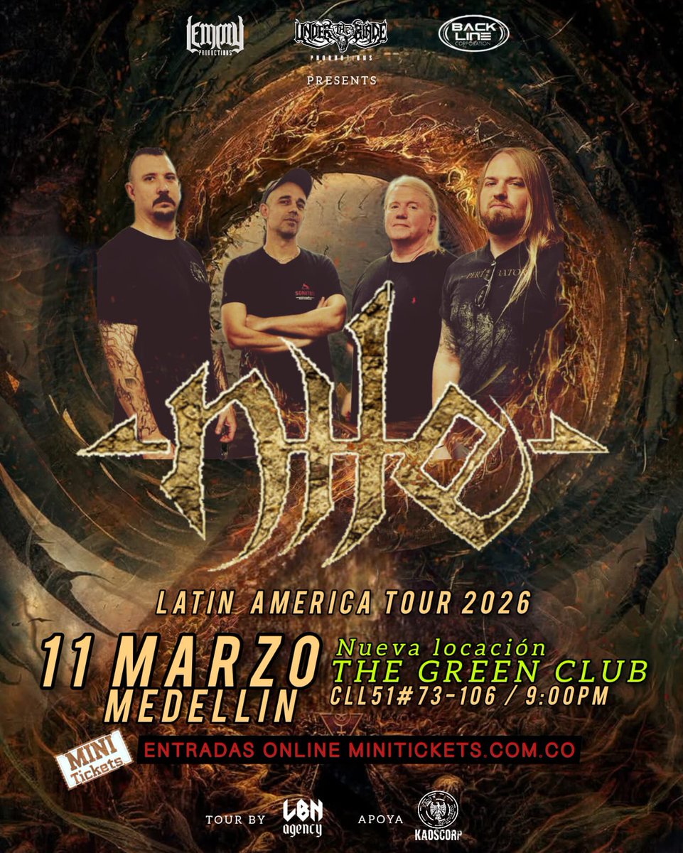 NILE EN MEDELLÍN 🔥 🔥 🔥

Cambio de venue!!!!

11 de marzo en The Green Club

Boletas en minitickets.com.co

<a href="/PogotaConcerts/">PogoConcerts</a>
#medellin #conciertos #Nile #DeathMetal