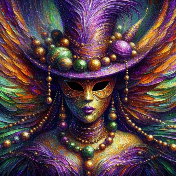 sherryptown's tweet photo. Art of the Day! "Mardi Gras fairys/ "Voodoo Feathers"". Buy at: https://t.co/flSJKCYycM https://t.co/y4rp4dLpd5