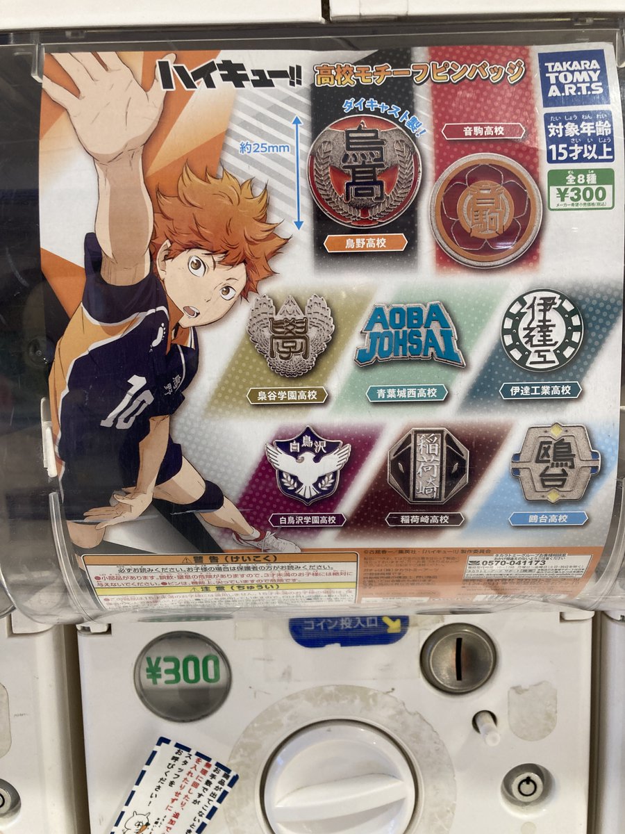 グッズ入荷情報】 「ハイキュー!!高校モチーフピンバッジ」 が入荷致し