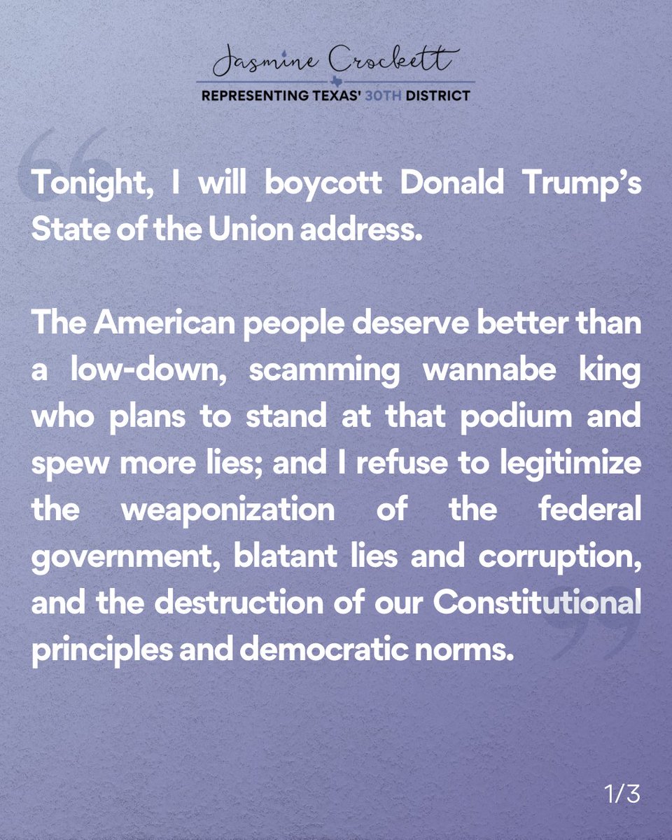 Congresswoman Jasmine Crockett tweet media