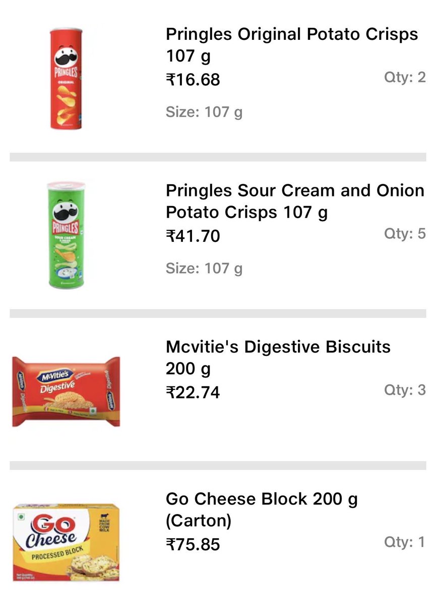 Loot Deal: Pringles and Mcvities at 90 % off

Pringles Original: jiomart.com/p/groceries/pr…
Pringles Sour Cream: jiomart.com/p/groceries/pr…
Mcvities: jiomart.com/p/groceries/mc…

Make Cart Value above 199 and get additional 25% using coupon code: R2A5V1E4H0T

Deal verified in Mumbai