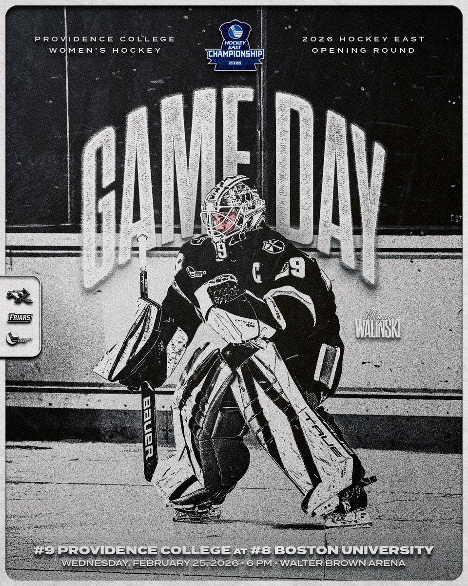 The Hockey East Tournament starts tonight!

🆚 Boston University
⏰ 6:00 PM
🏟️ Walter Brown Arena
📺 ESPN+
🔗 linktr.ee/pcwihockey

#GoFriars