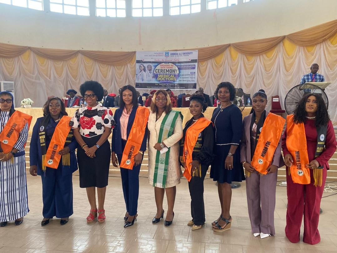 mwan_edo's tweet photo. MWAN Edo attended the induction ceremony of the 19th set (B) of AAU medical doctors. 
Sash decoration was done for the newly inducted female doctors.

Dr Mary Ehimigbai
President.

2025_2027 Biennium https://t.co/KuQR4BiSsd