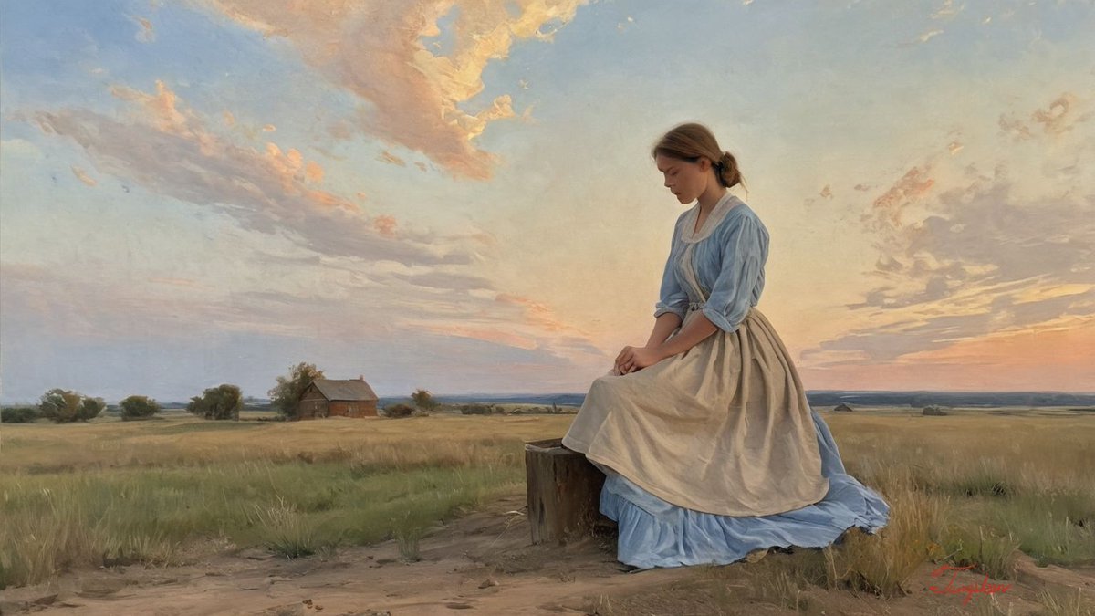 1878. Nebraska. She remains with the quiet of the prairie. #AIart